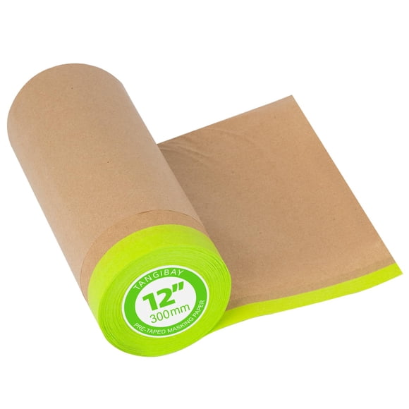 Papel de enmascarar Tangibay de 12" x 15 m en rollo preencintado
