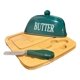 thumbnail image 1 of Mantequillera Mantequera Base Madera Decorativa verde, 1 of 3
