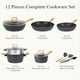 thumbnail image 3 of Juego de utensilios de cocina SODAY, granito negro, antiadherente, inducción, 12 unidades, 3 of 3