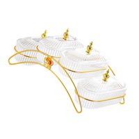 Magideal - Cuenco Para Frutos Secos, Bandeja Para Almacenar Alimentos Con Tapa, Decoración Del Hogar, Cuencos Para Aperitivos, Frutos Secos, Bandeja Para Galleta Claro