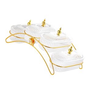 Magideal - Cuenco Para Frutos Secos, Bandeja Para Almacenar Alimentos Con Tapa, Decoración Del Hogar, Cuencos Para Aperitivos, Frutos Secos, Bandeja Para Galleta Claro