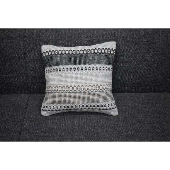 Cojin Deco Cojin Kelim Gris /Negro Diseño Vintage 0,4x0,4 mts