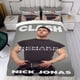 thumbnail image 4 of Nick Jonas Conjunto de sábanas temático, trío de piezas, cómodo y amigable con la piel, diseño único, regalo de decoración para el hogar para familiares, amigos y fans, 90 cm * 190 cm, 4 of 6