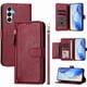 thumbnail image 1 of Funda Tipo Billetera para Samsung Galaxy A14 4G con Cremallera Portatarjetas Soporte Correa de Muñeca Cuero Rojo, 1 of 5