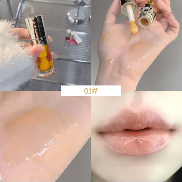Strawberry Jelly Lip Oil Glossy Tint Glaze Lipstick Moisturize Liquid Fruit Jam Lip Beauty Treatment Transparent Hydrating Balm