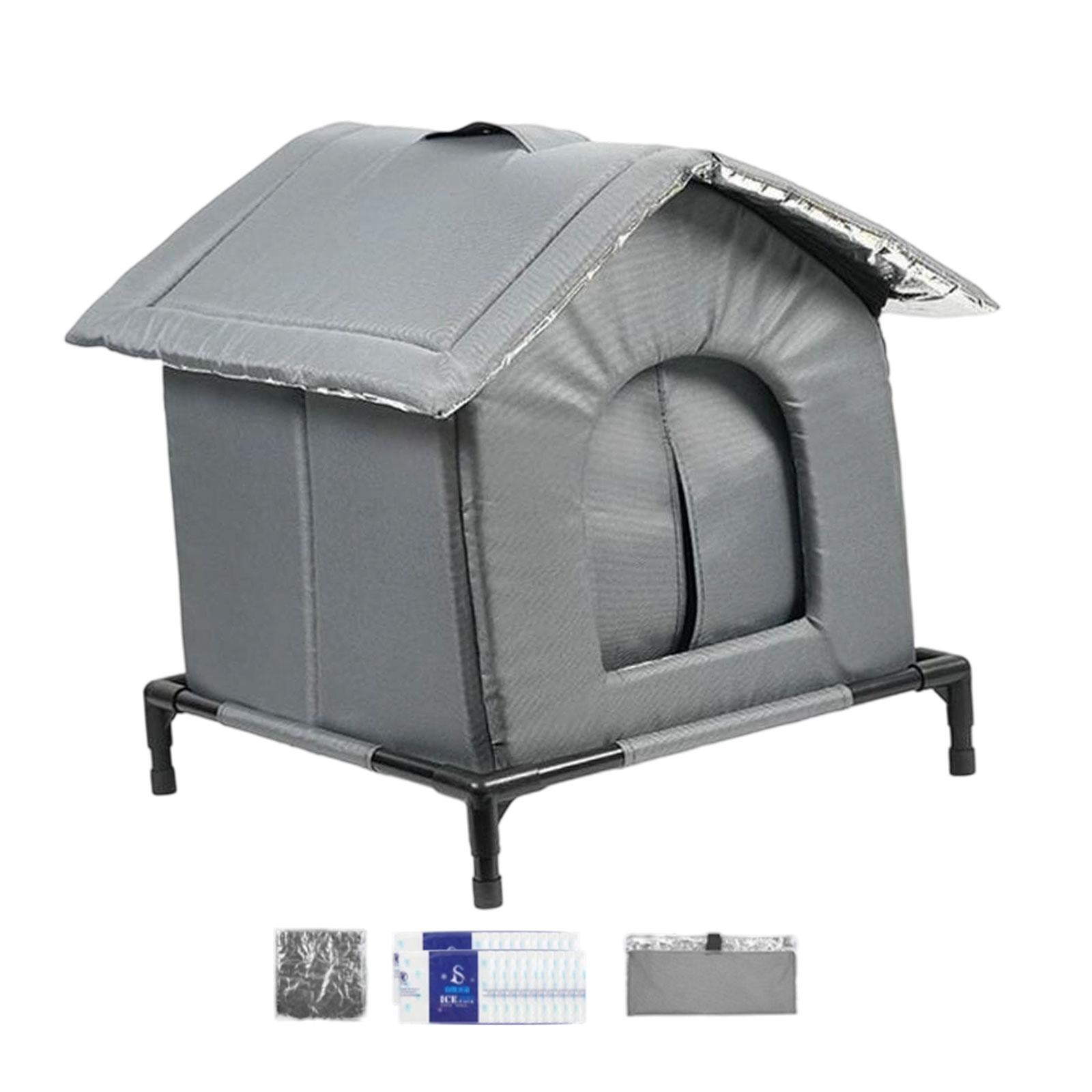 Magideal - Casa Para Gatos Refrescante Cama Refugio Elevado Con Bolsa Impermeable Y Kit De Almohadillas Refrigerantes Diseño De Tela Oxford Para Gatos Doméstico S