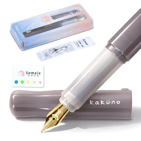 Juego De Pluma Estilográfica Kakuno Madoromi Brown Con Convertidor