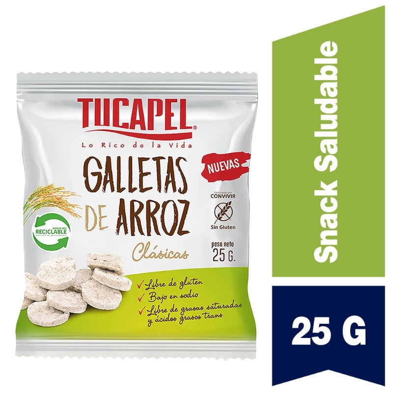 Galletas De Arroz Clásicas 25 gr Tucapel