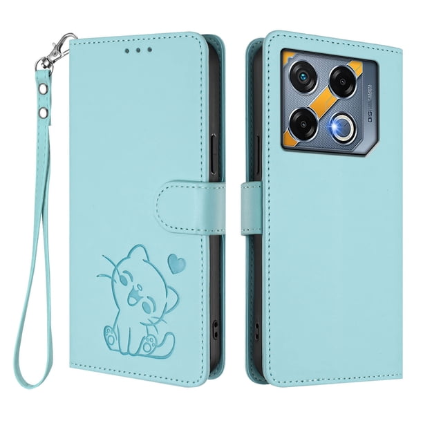 Funda Volteable tipo Billetera con Correa para Infinix GT 20 Pro 5G, Verde Claro