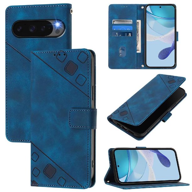 Funda Cartera para Google Pixel 10 5G con Soporte y Ranuras, Resistente a Golpes y Rayones Azul