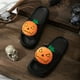 thumbnail image 5 of Women's Fashion Pumpkin Face Decor Slippers, Casual Solid Color Faux Leather Pillow Slippers, Trendy Halloween Shoes, 5 of 5