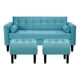 thumbnail image 1 of Sofa Retro 3c + 2 Pouf Felpa 00 Turquesa, 1 of 6