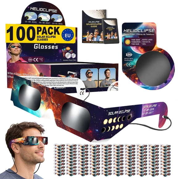 Gafas de Eclipse Solar Helioclipse Pack 100 (ISO 12312-2)