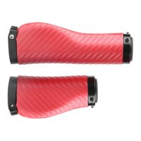 Magideal - Empuñaduras Universales Para Manillar De , 2 Piezas, De Fibra De Carbono, Bloqueables, Antideslizantes, Ergonómicas, Empuñaduras De , Corto Rojo Largo Corto Rojo