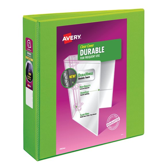 Binder Avery Durable View, 3 anillos inclinados de 2 pulgadas, color verde