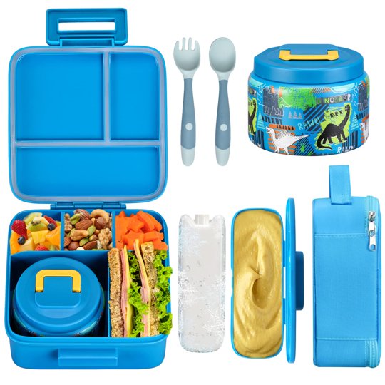 Lonchera Bento Jxxm 1.6l Con Termo De 240ml A Prueba De Fugas Azul