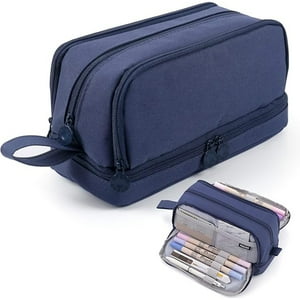 Veatool - Bolsa De Lápices De Gran Capacidad, Caja De Lápices Con Múltiples Compartimentos, Múltiples Ranuras, Papelería De Oficina Escolar, Uso Multifuncional, Cremallera Lisa, Duradera