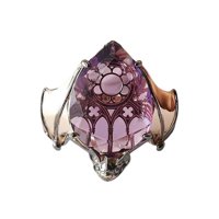 Ioensy - Anillo De Murciélago Vintage Para Mujer, Anillo De Piedras Preciosas Artificiales Púrpura, Diámetro De Joyería De 1,65 Cm
