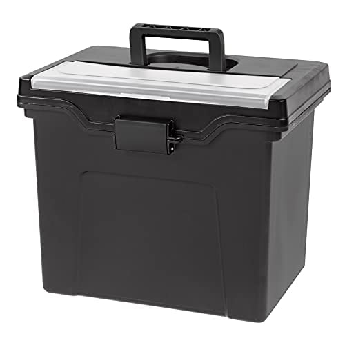 Caja De Almacenamiento Iris Usa De Plástico Para Oficina, Negra, 14 X 10 X 12 Pulgadas