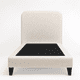 thumbnail image 1 of Base de cama premium 1.5 plaza + respaldo curvo en tela bouclé crudo:, 1 of 3