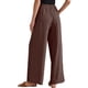 thumbnail image 3 of INSPIRE CHIC Pantalones Casuales de Mujer con Cordón a Rayas, Pierna Ancha, Cintura Alta, Algodón Suelto, Marrón Talla L, 3 of 6