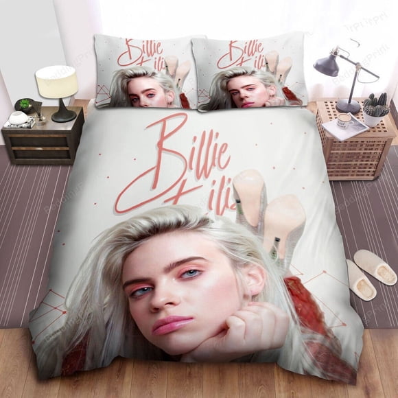 Billie Eilish in Platinum White Hair Photo Duvet Cover Bedding Set