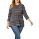 thumbnail image 5 of Agnes Orinda Conjuntos de Halloween para Mujeres Tallas Grandes Tops Universitarios de Manga 3/4 Blusa Casual Elegante de Punto a Rayas Cuello Asimétrico Camiseta de Moda 6X Azul, 5 of 7