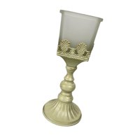 Magideal - Candelabro De Metal Con Soporte Para Velas, Candelabro Para Salón De Té, Festival , Gris Claro