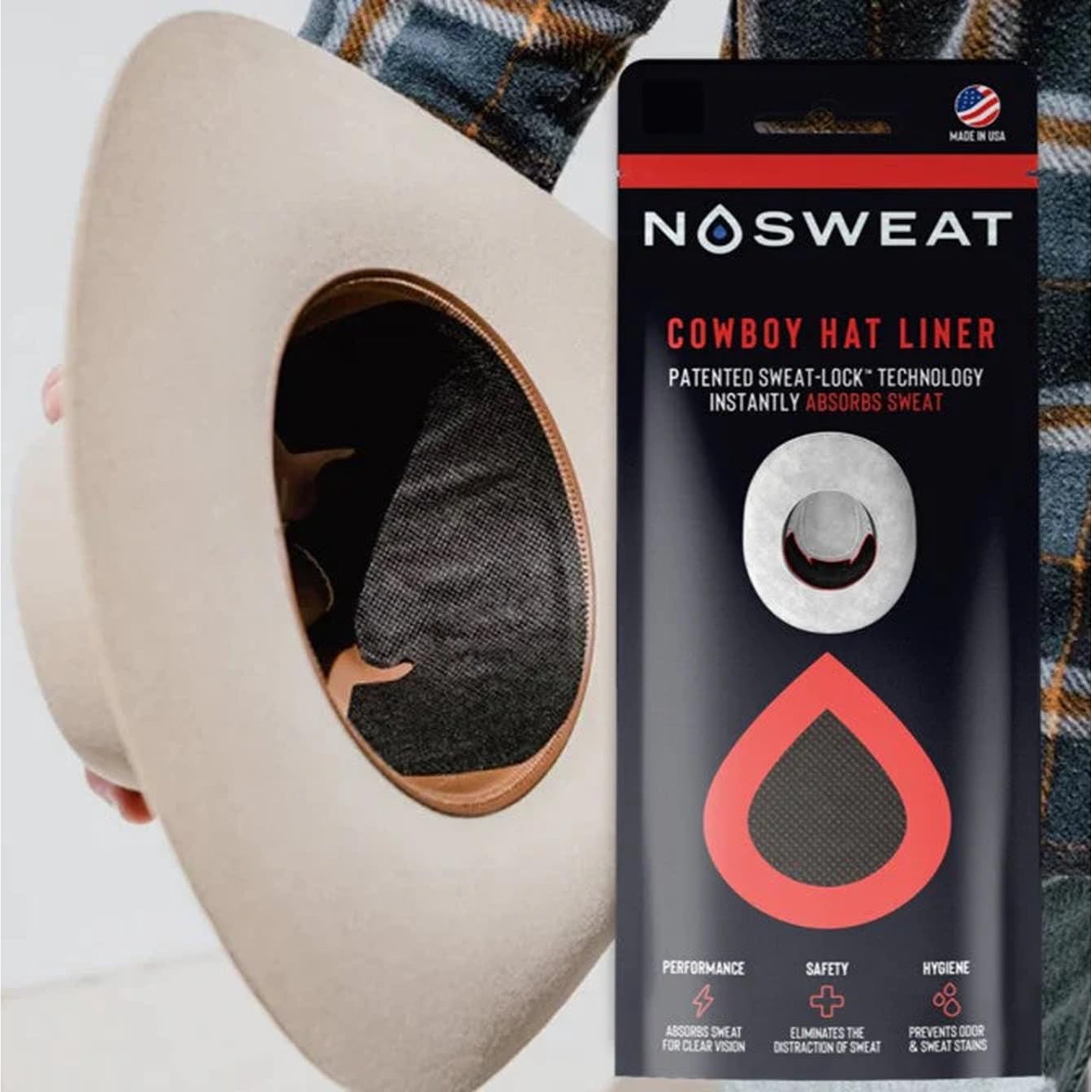 No Sweat - Forro Para Gorro De Vaquero Sport Helmet Anti-sweat, Paquete De 25