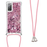 Funda Foxdock Para Samsung Galaxy S20 Fe Con Cuerda Ajustable, Brillo Líquido, Protección Antigolpes Y Lente – Ideal Para Regalo