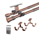 thumbnail image 4 of Set Doble De Barras Para Cortina Extensible 75-110 Cm De Metal Diámetro 16/19 Mm Soporte De Techo Terminal Cónico Color Cobre, 4 of 5