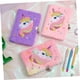 thumbnail image 3 of Diario de unicornio, 4 piezas, decorativo, novedoso, con cerradura, esponjoso, un adorable unicornio para niños y niñas., 3 of 7