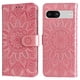 thumbnail image 1 of Funda tipo cartera FOXDOCK para Google Pixel 7A , diseño girasol en relieve, cuero PU, cierre magnético, soporte y tarjetero, 1 of 5