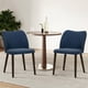 thumbnail image 3 of Sillas de Comedor COLAMY Juego de 2 en Cuero PU Azul con Patas de Madera, 3 of 5