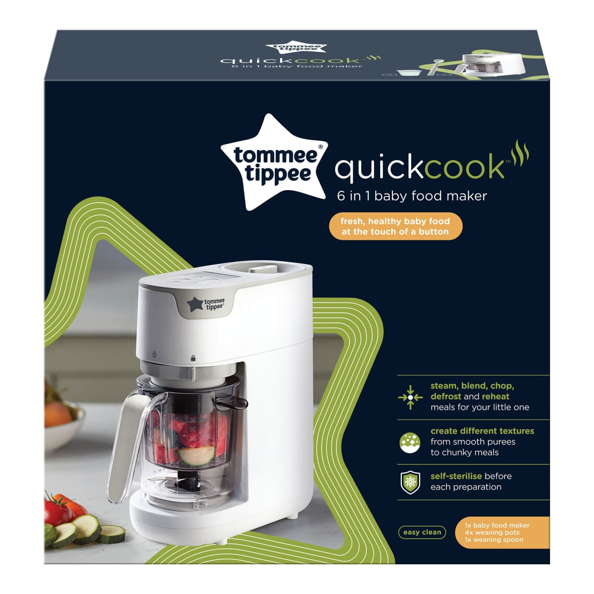 Tommee Tippee - Procesador De Alimento Con Funciones De Vapor Baby Food Make 6 In 1