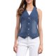 thumbnail image 1 of INSPIRE CHIC Chaleco de Mezclilla para Mujer con Botones, Sin Mangas, Chaqueta de Jean Azul Pálido XS, 1 of 6
