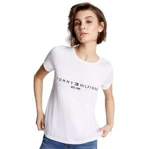 Camiseta Tommy Hilfiger Para Mujer, Corte Regular, Logotipo Bordado