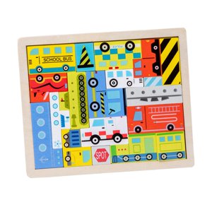 Genérico - El Rompecabezas De Madera De Tangram Del Tronco Del Rompecabezas Para La Percepción Del Color Del Cuarto De Niños Forma El Transporte