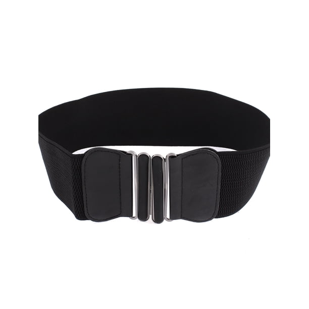 Cinturón de cintura ancha ajustable elástico para mujer INSPIRE CHIC de regreso a clases negro
