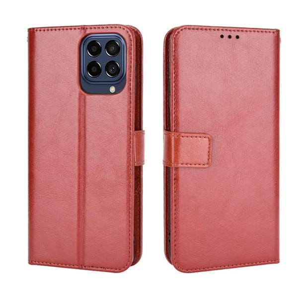Funda tipo libro para Samsung Galaxy M53 5G, cartera todo‑en‑uno, funda multifuncional con tarjetero y correa de muñeca desmontable