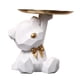 thumbnail image 3 of Estatua De Oso Contenedor De Artículos Diversos Figura En Miniatura Novedad Creativa Con Bandeja Blanca, 3 of 5