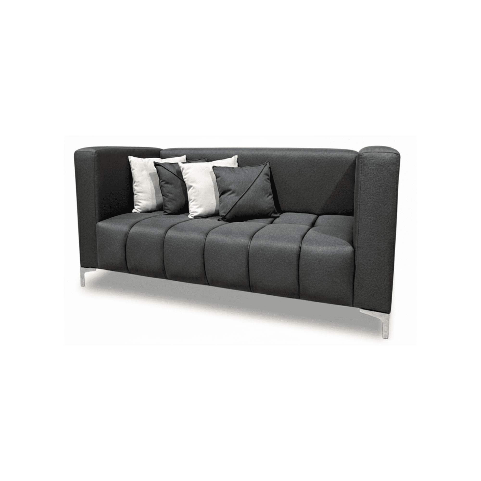 Home V Ele - Sofá 3 Cuerpos Tubular En Gris Lino / Cojines Incluidos