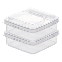 Bothyi - 2 Contenedores De Alimentos Compactos Para Refrigerador Con Tapa Abatible, Protector De Nevera, Seguro Para Alimentos