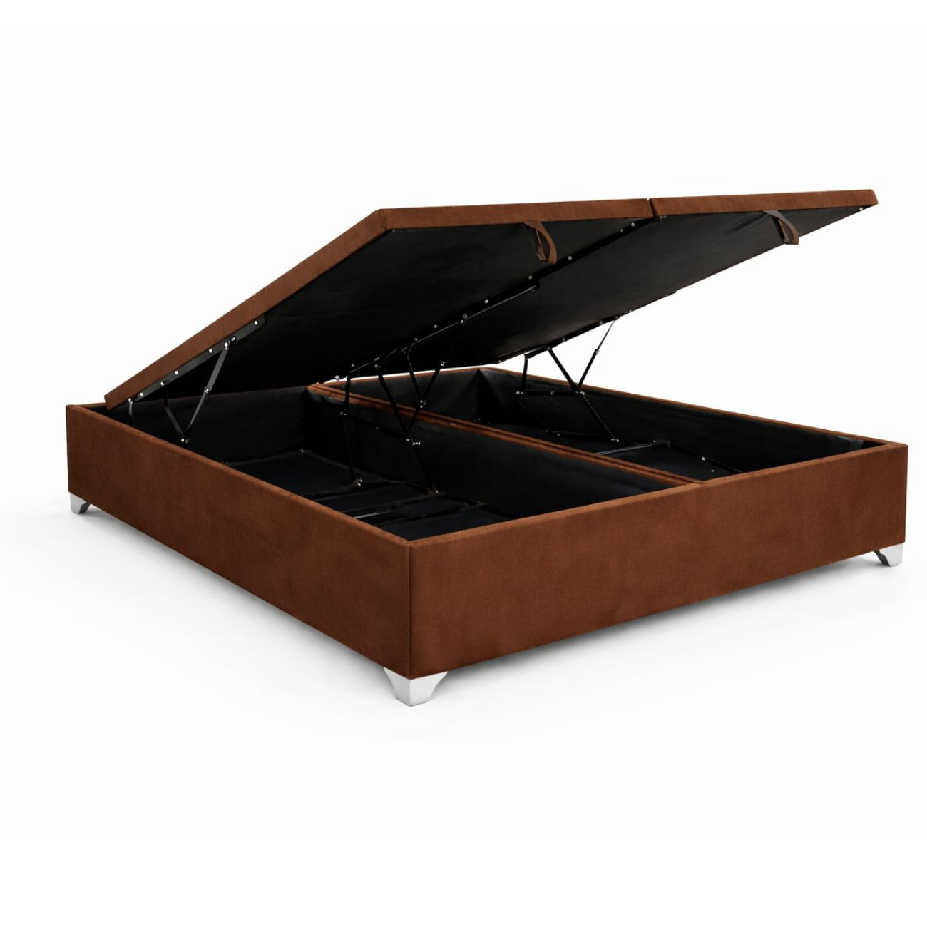 Lore - Base Cama Baúl 2 Plazas Lino / Con Almacenamiento Interno - Diseño Novedoso