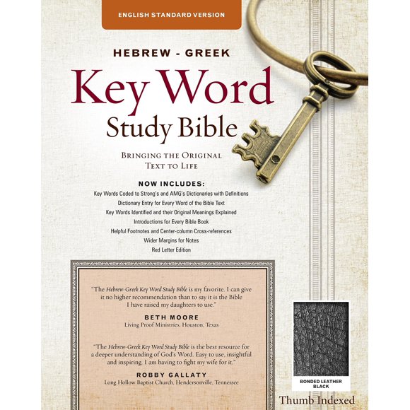 Biblia de Estudio AMG Publishers ESV en Cuero Negro Enlazado
