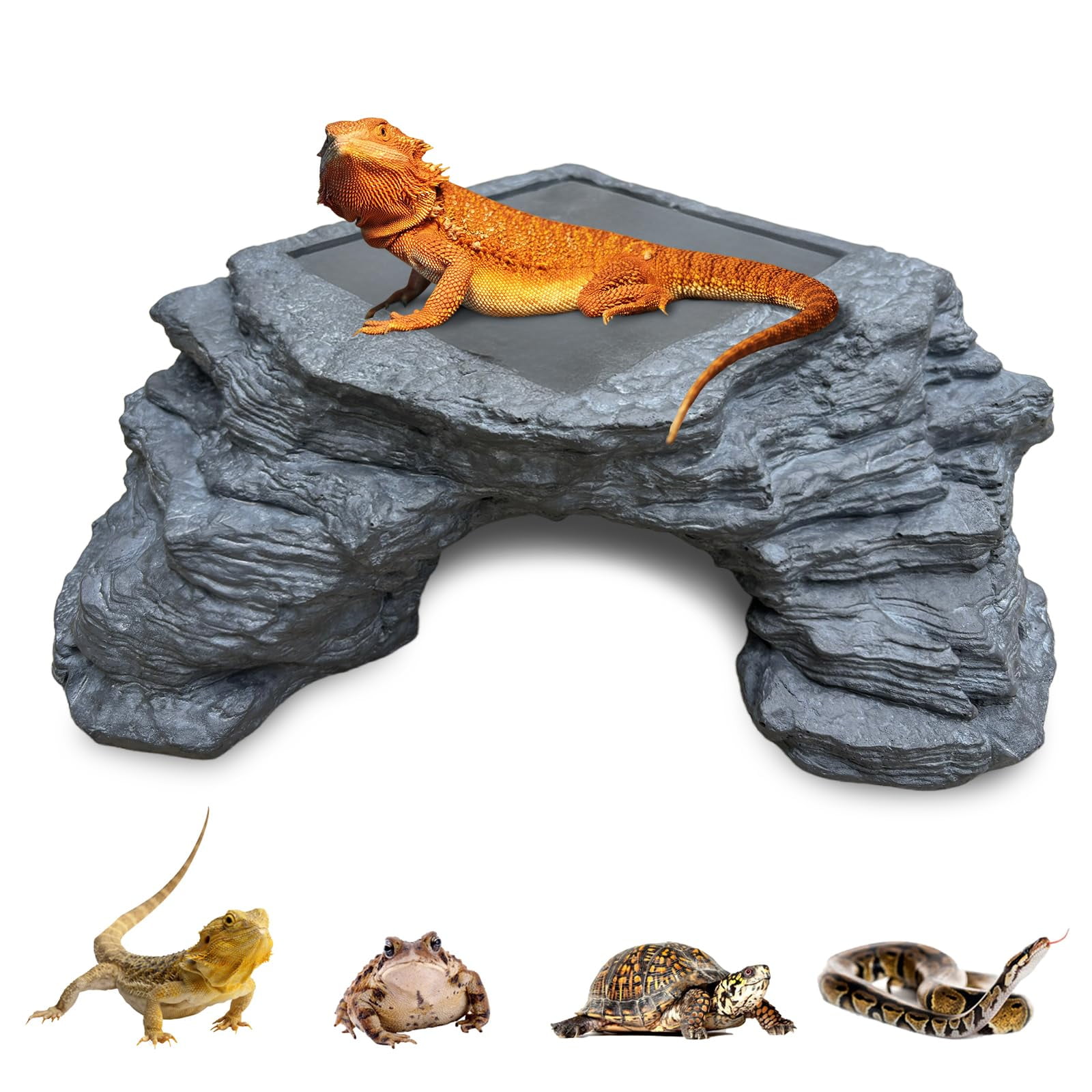 Escondite para reptiles Flitsvuur 33 × 30 × 13 cm de pizarra que almacena calor