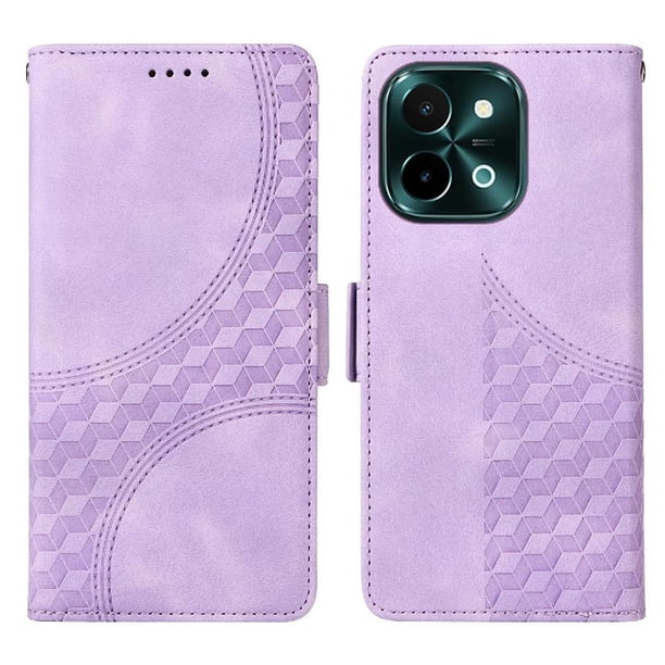 Carcasa FOXDOCK Vivo Y28 4G de cuero PU, diseño acolchado clásico, protección contra caídas y rayones