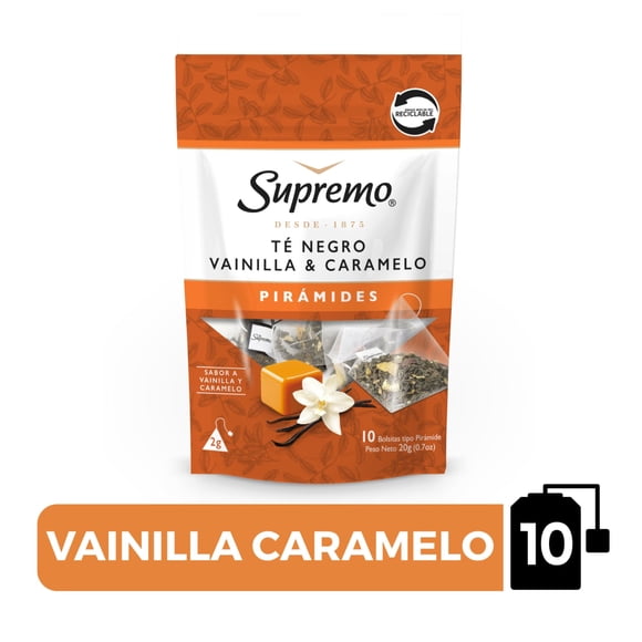 Té Pirámide Vainilla Caramelo Bolsa, 10 Un