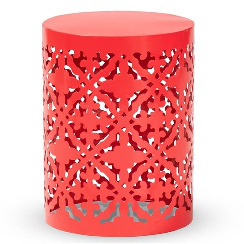 Mesa Auxiliar De Exterior Baxton Studio Jamila Red Metal