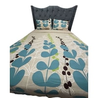 Teng Fei - Sabana De Género King Beige Con Hojas